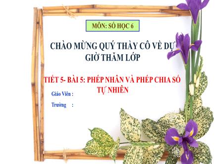 Bài giảng Toán học Lớp 6 Kết nối tri thức - Chương 1, Bài 5: Phép nhân và phép chia số tự nhiên