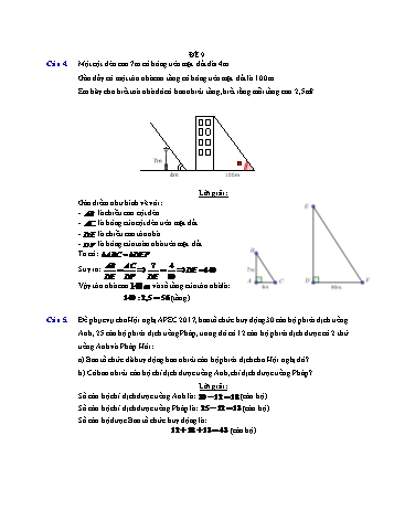 Bài luyện thi môn Toán vào Lớp 10 - Câu 4 đến 10 - Nhóm 3 (Có đáp án)