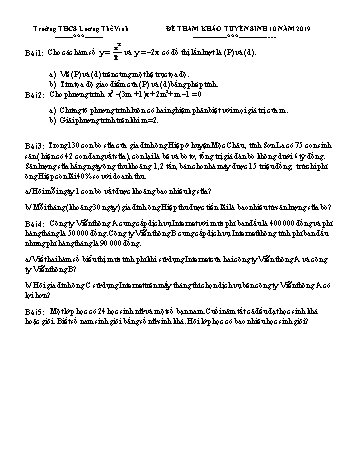 Đề tham khảo thi tuyển sinh Lớp 10 môn Toán học (Đề 2) - Năm học 2019-2020 - Trường THCS Lương Thế Vinh (Có đáp án)