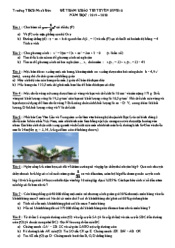 Đề tham khảo thi tuyển sinh Lớp 10 môn Toán học - Năm học 2019-2020 - Trường THCS Minh Đức (Có đáp án)