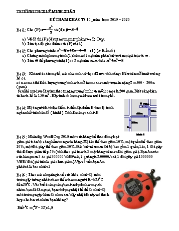 Đề tham khảo thi tuyển sinh Lớp 10 môn Toán học - Năm học 2019-2020 - Trường THCS Lê Minh Xuân (Có đáp án)
