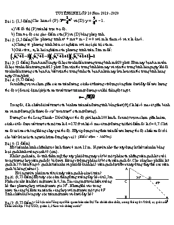Đề tham khảo thi tuyển sinh Lớp 10 môn Toán học - Năm học 2019-2020 - Trường THCS Bạch Đằng (Có đáp án)