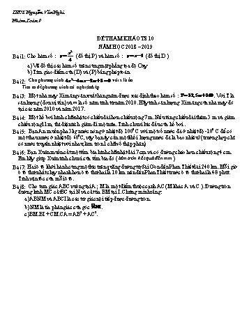 Đề tham khảo tuyển sinh Lớp 10 môn Toán học - Năm học 2018-2019 - Trường THCS Nguyễn Văn Nghi (Có đáp án)