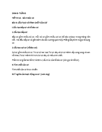 Giáo án môn Sinh học Lớp 8 - Tuần 5