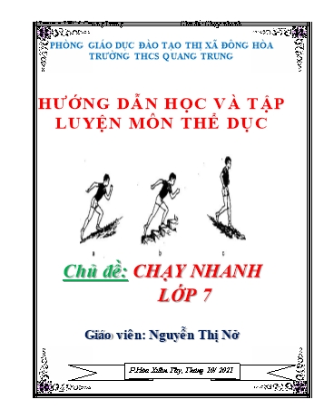Giáo án môn Thể dục Lớp 7 - Chủ đề: Chạy nhanh - Năm học 2021-2022 - Nguyễn Thị Nở