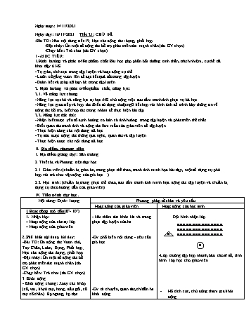 Giáo án môn Thể dục Lớp 7 - Tiết 21+22: Bật nhảy, chạy bền