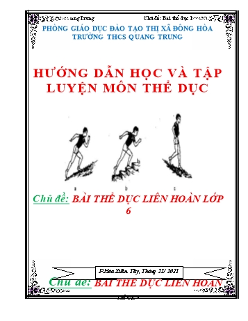 Kế hoạch bài dạy môn Thể dục Lớp 6 - Chủ đề: Bài thể dục liên hoàn - Trường THCS Quang Trung