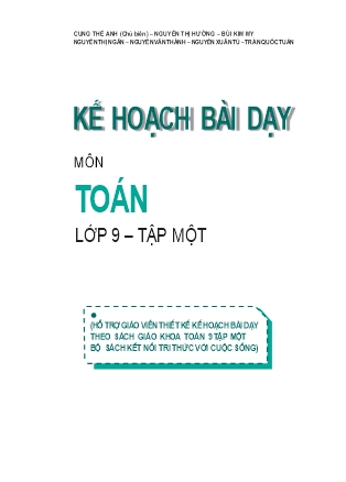 Kế hoạch bài dạy môn Toán học Lớp 9 - Chương 1: Phương trình và hệ hai phương trình bậc nhất hai ẩn - Cung Thế Anh