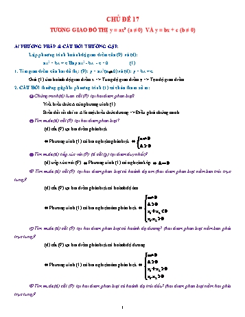 Luyện thi môn Toán vào Lớp 10 - Chuyên đề 17: Tương giao đồ thị y = ax^2 (a ≠0) và y = bx + c (b ≠0)