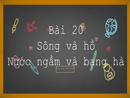 Bài giảng Địa lí 6 (Kết nối tri thức) - Chương 5: Nước trên trái đất - Bài 20: Sông và hồ. Nước ngầm và băng hà
