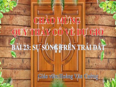 Bài giảng Địa lí Lớp 6 (Kết nối tri thức) - Chương 6: Đất và sinh vật trên trái đất - Bài 23: Sự sống trên trái đất - Hoàng Văn Cường