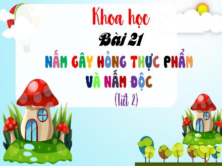 Bài giảng Khoa học Lớp 4 (Kết nối tri thức) - Chủ đề 4: Nấm - Bài 21: Nấm gây hỏng thực phẩm và nấm độc (Tiết 2)