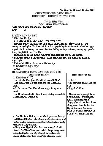 Giáo án Tiếng Việt Lớp 4 (Kết nối tri thức) - Bài: Uống nước nhớ nguồn - Đọc Sáng Tháng Năm - Năm học 2023-2024 - Phạm Thị Duyên