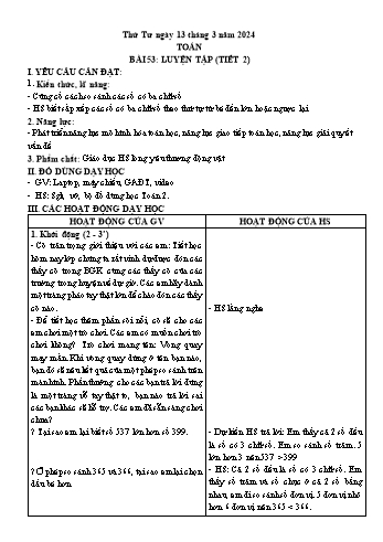 Kế hoạch bài dạy môn Toán Lớp 5 - Bài 53: Luyện tập (Tiết 2) - Năm học 2023-2024