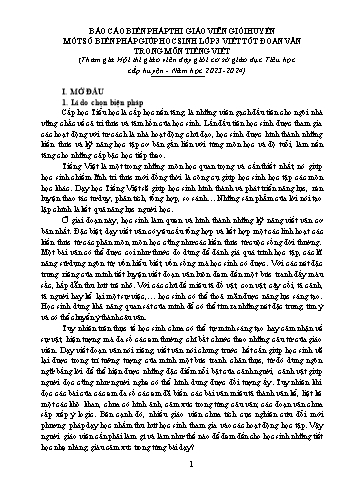 Sáng kiến Một số biện pháp giúp học sinh lớp 3 viết tốt đoạn văn trong môn Tiếng Việt