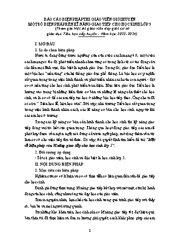 Sáng kiến Một số biện pháp rèn kĩ năng giao tiếp cho học sinh lớp 5