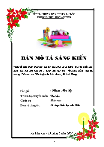 SKKN Một số giải pháp phát huy vai trò của công nghệ thông tin góp phần tạo hứng thú cho học sinh lớp 1 trong dạy học âm - Vần môn Tiếng Việt