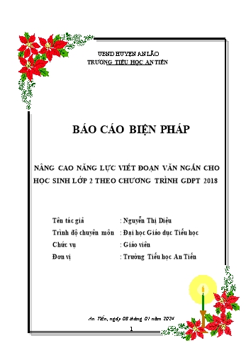 SKKN Nâng cao năng lực viết đoạn văn ngắn cho học sinh lớp 2 theo chương GDPT 2018